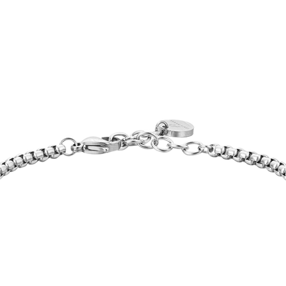 Bracciale Luca Barra Uomo Acciaio Agata Nera _BA1697