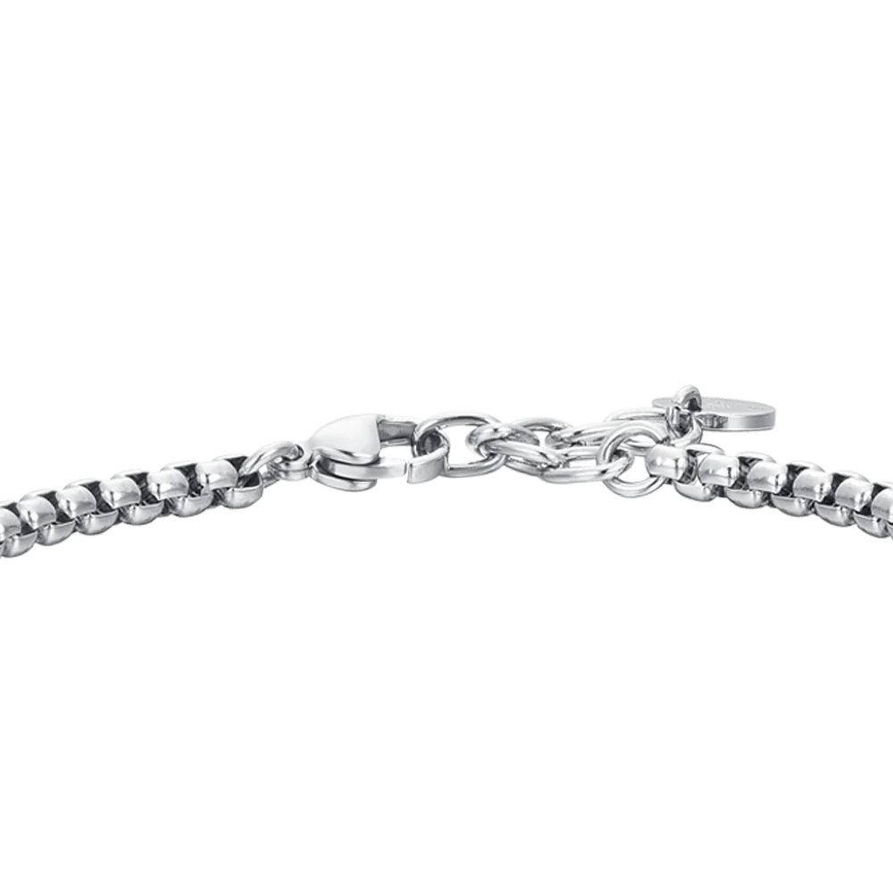 Luca Barra Herren-Armband aus Stahl mit schwarzen Elementen und Zirkonia _BA1799 