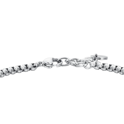 Luca Barra Herren-Armband aus Stahl mit schwarzen Elementen und Zirkonia _BA1799 