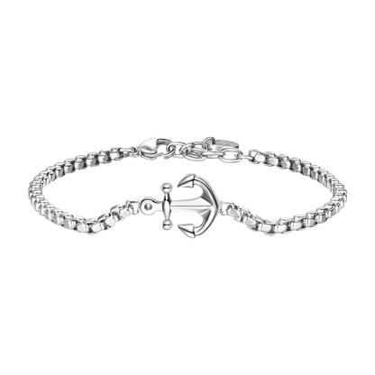 Bracciale Luca Barra Uomo Acciaio Ancora Centrale _BA1827