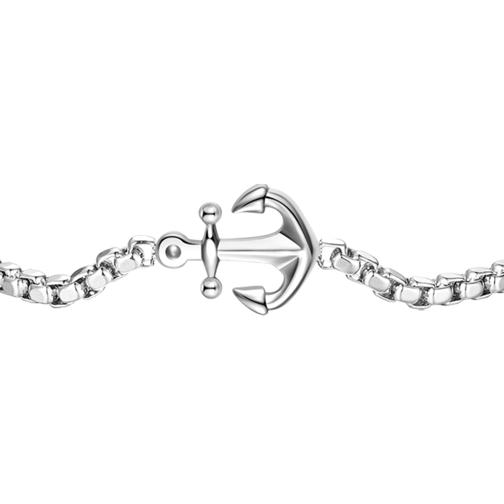 Bracciale Luca Barra Uomo Acciaio Ancora Centrale _BA1827