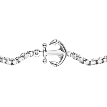 Bracciale Luca Barra Uomo Acciaio Ancora Centrale _BA1827