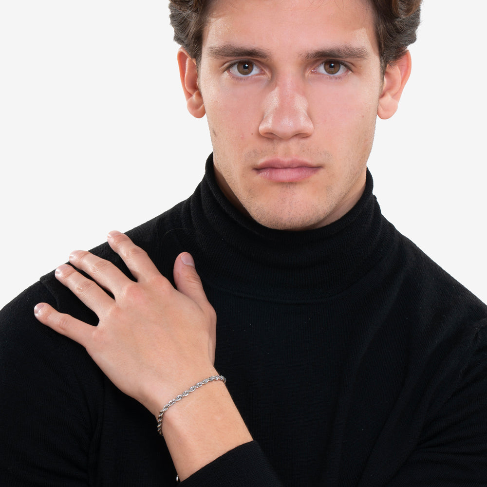 Bracciale Luca Barra Uomo Acciaio Intrecciato _BA1857