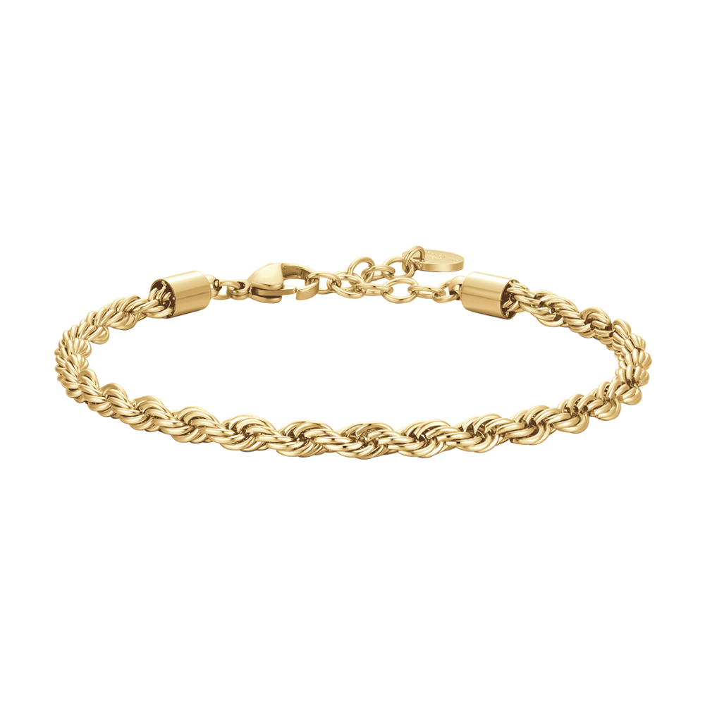 Bracciale Luca Barra Uomo Acciaio Gold Intrecciato _BA1858
