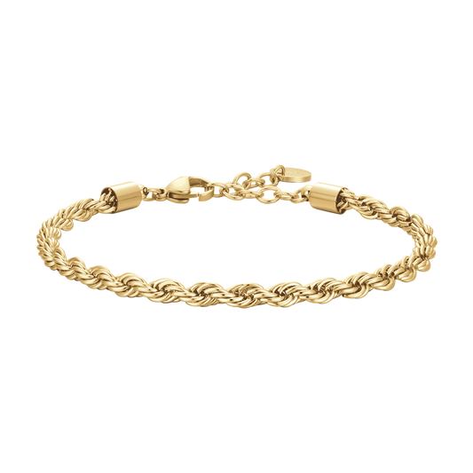 Bracciale Luca Barra Uomo Acciaio Gold Intrecciato _BA1858
