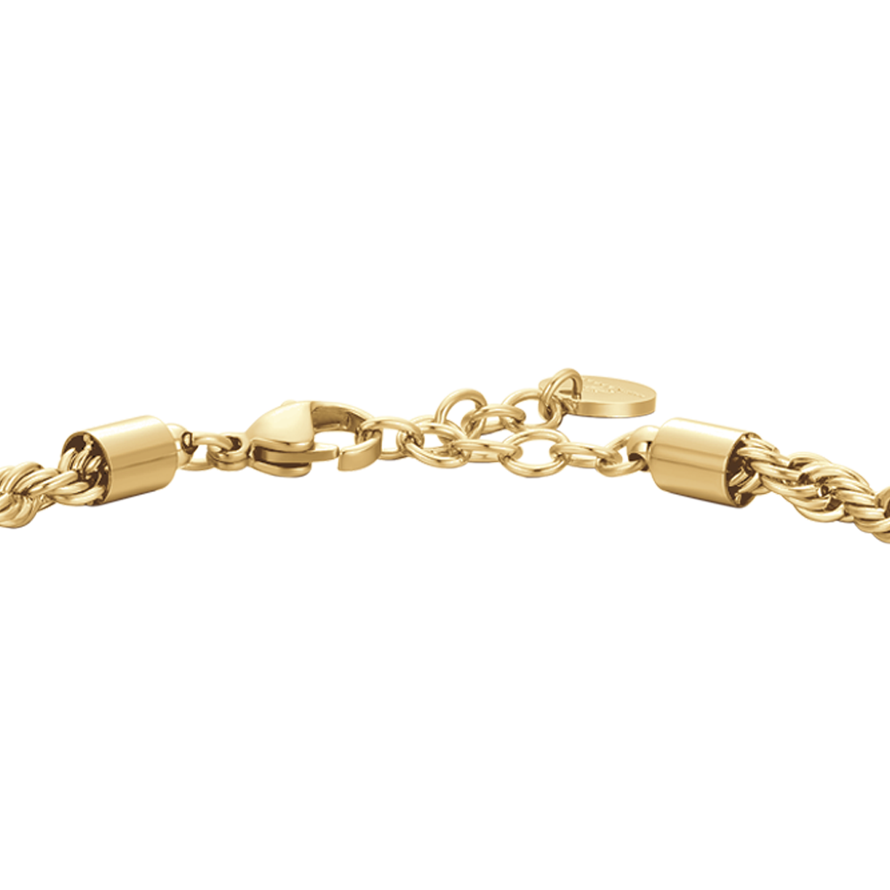 Bracciale Luca Barra Uomo Acciaio Gold Intrecciato _BA1858