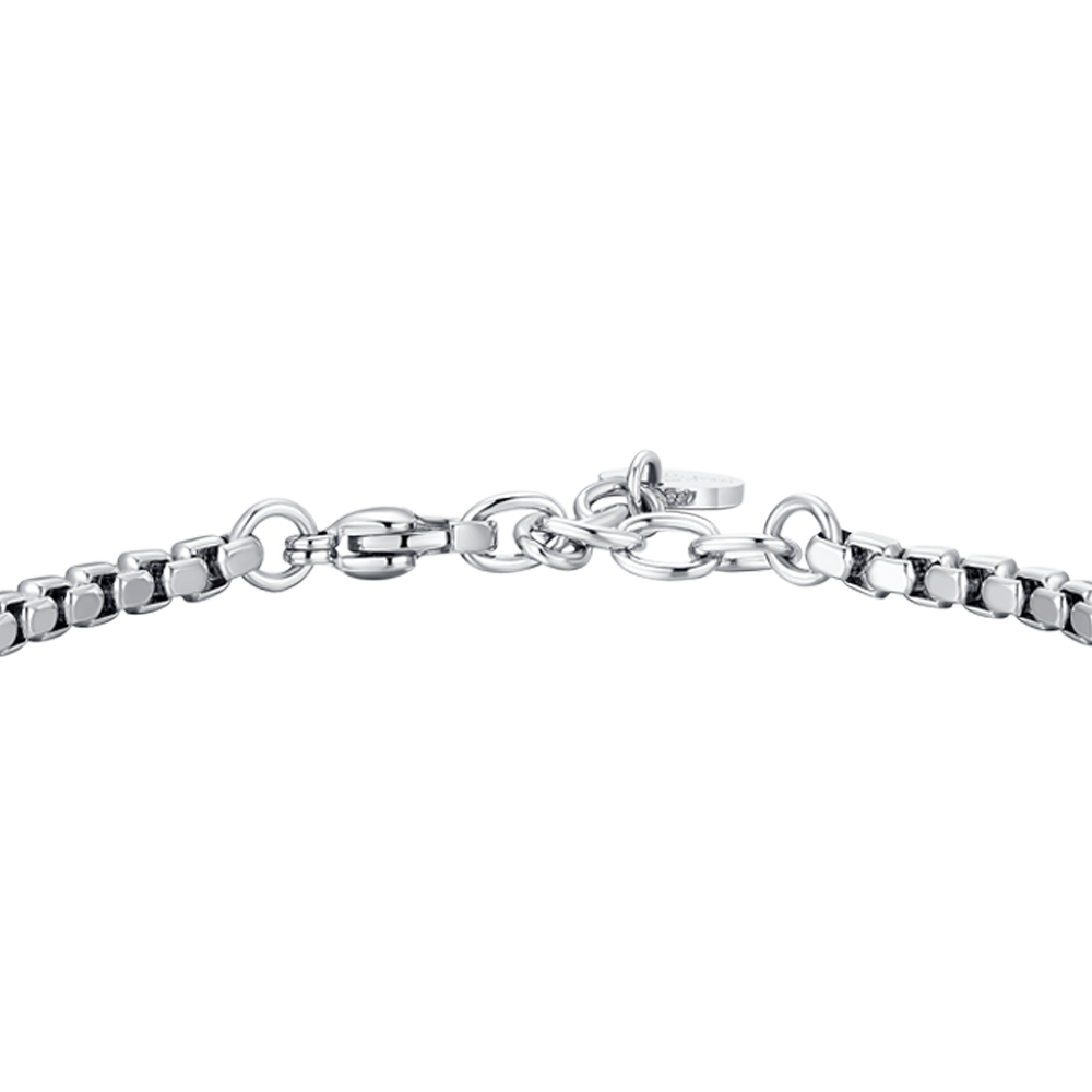 Bracciale Luca Barra Uomo Acciaio Centrale Rosa dei Venti ed Elementi Blu _BA1874