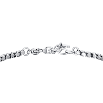 Bracciale Luca Barra Uomo Acciaio Centrale Rosa dei Venti ed Elementi Blu _BA1874