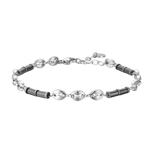 Bracciale Luca Barra Uomo Acciaio Ematite Grigia _BA1902