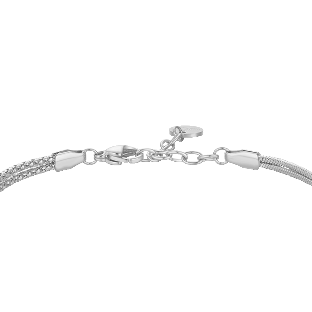 Luca Barra Herren-Armband aus Stahl mit zentraler Kompassrose und schwarzen Elementen _BA1873 