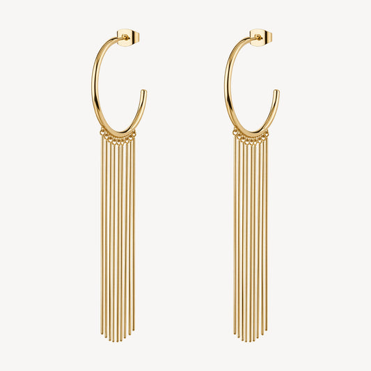 Orecchini Brosway Coll. Aura Acciaio gold Pendenti Frange _BAU28