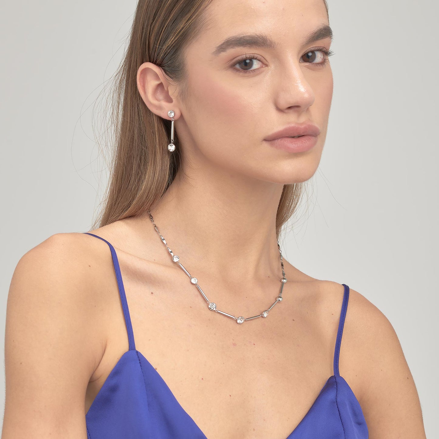 Orecchini Brosway AFFINITY Donna Acciaio Silver Pendente Cristalli _BFF166