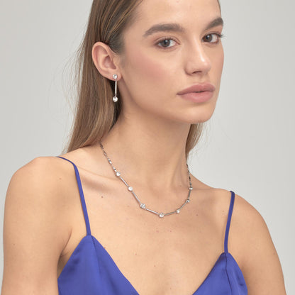 Orecchini Brosway AFFINITY Donna Acciaio Silver Pendente Cristalli _BFF166