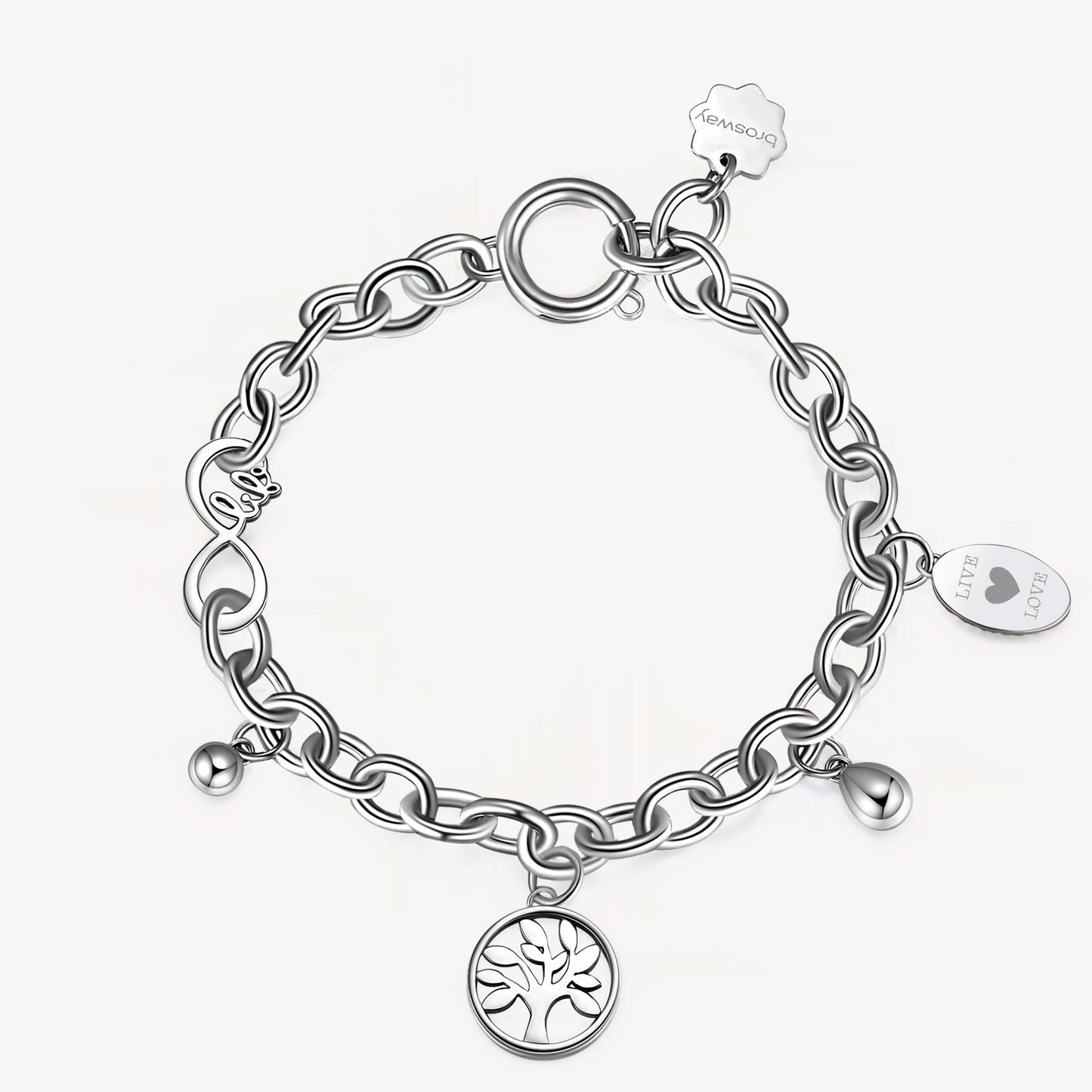 Brosway Damenarmband, Silberstahl, Lebensbaum, Chakra-Kollektion, BHKB116 