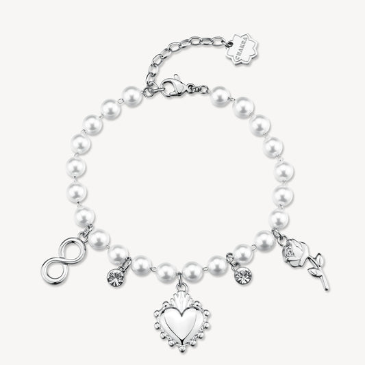 Brosway Bracciale Chakra Donna Silver Perle Amore Cuore _BHKB279