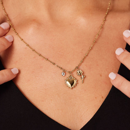 Collana Brosway CHAKRA Donna Acciaio Gold Amore Cuore _BHKN182