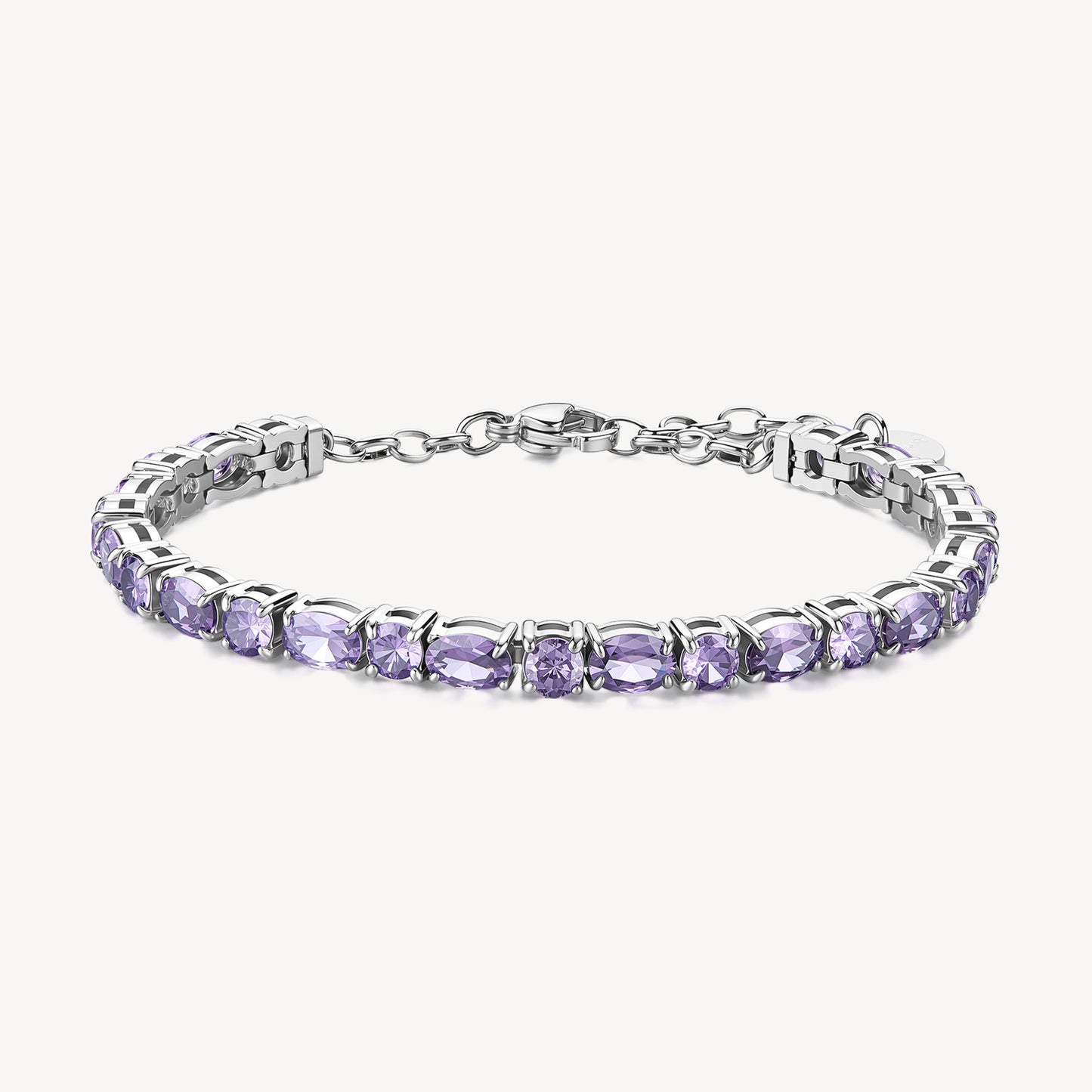 Brosway Bracciale Dreaming Donna Acciaio Silver Tennis Cubic Zirconia Colore Ametista _BIG19