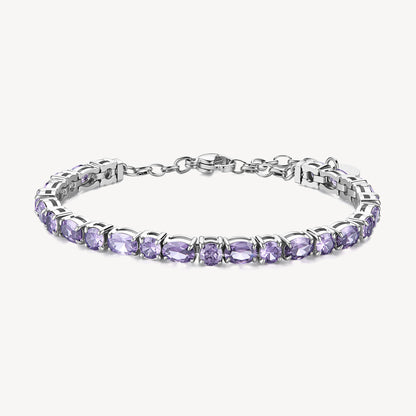 Brosway Bracciale Dreaming Donna Acciaio Silver Tennis Cubic Zirconia Colore Ametista _BIG19