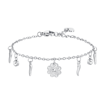 Bracciale Luca Barra Donna Acciaio ciondoli Fortuna _BK2691