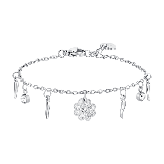 Bracciale Luca Barra Donna Acciaio ciondoli Fortuna _BK2691