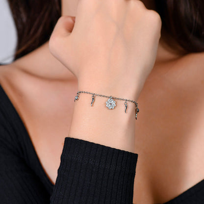 Bracciale Luca Barra Donna Acciaio ciondoli Fortuna _BK2691