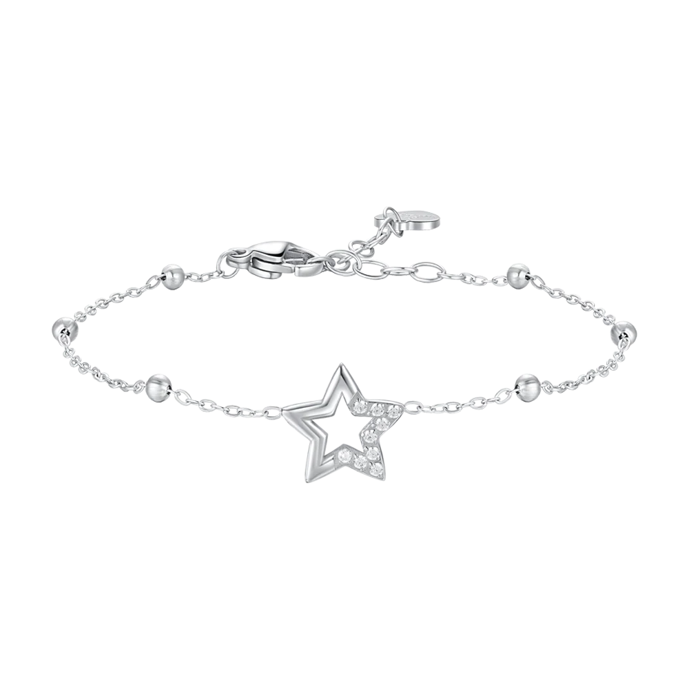 Luca Barra Damen-Armband aus Stahl, Modell „Central Heart“, Blau, BK2521 