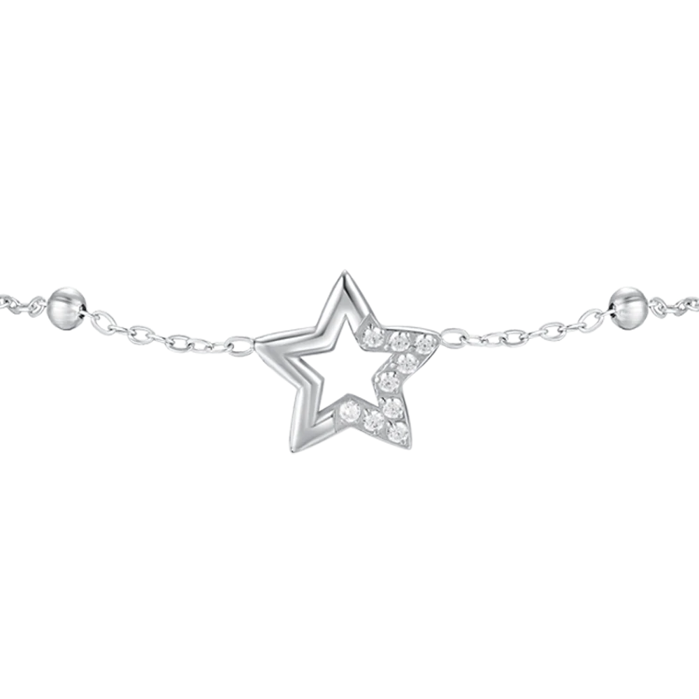 Luca Barra Damen-Armband aus Stahl, Modell „Central Heart“, Blau, BK2521 