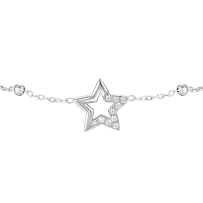 Luca Barra Damen-Armband aus Stahl, Modell „Central Heart“, Blau, BK2521 
