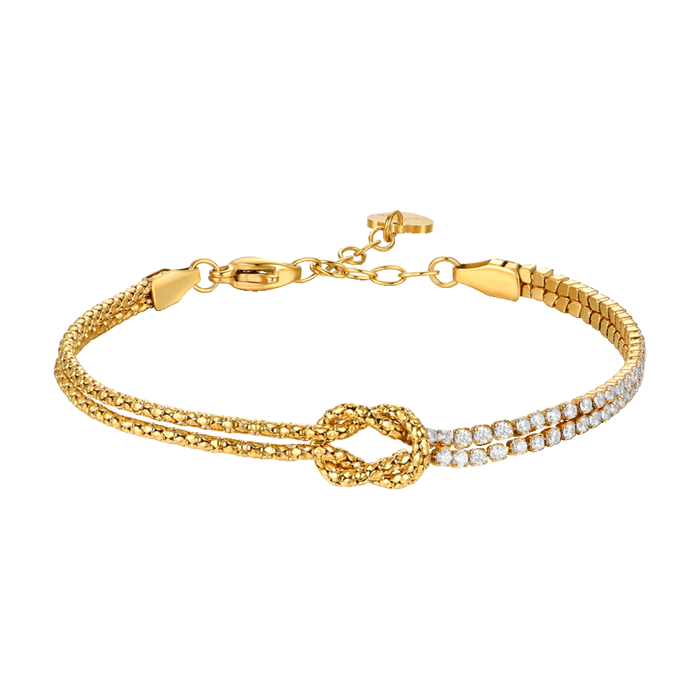 Luca Barra Damen-Armband, Tennis-Kristalle aus Stahl und grüner zentraler Zirkonia _BK2741 