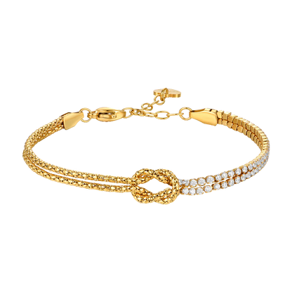 Luca Barra Damen-Armband, Tennis-Kristalle aus Stahl und grüner zentraler Zirkonia _BK2741 