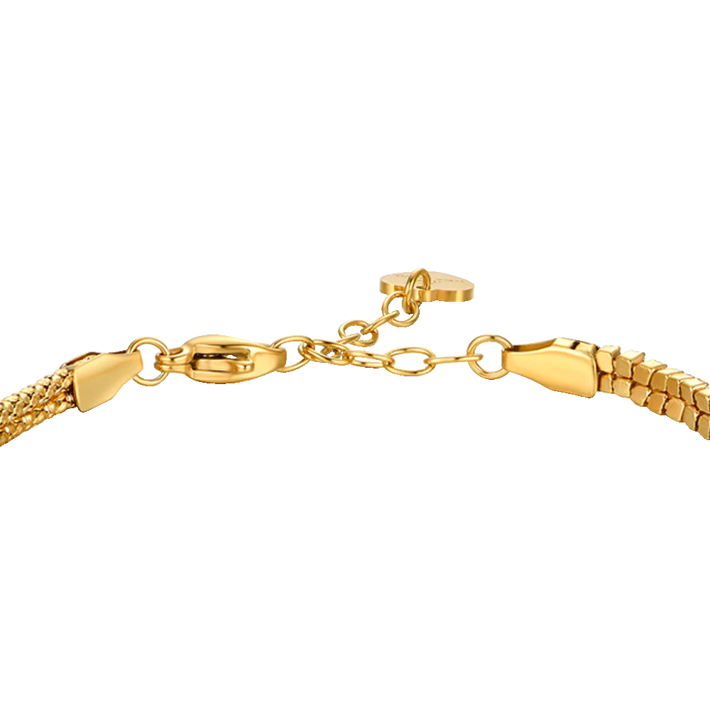 Luca Barra Damen-Armband, Tennis-Kristalle aus Stahl und grüner zentraler Zirkonia _BK2741 