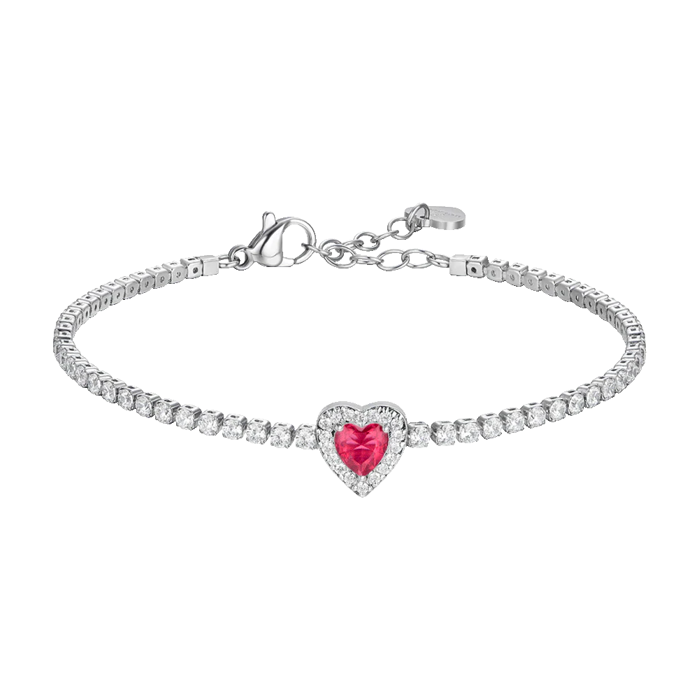 Luca Barra Damen-Armband aus Stahl, Modell „Central Heart“, Blau, BK2521 