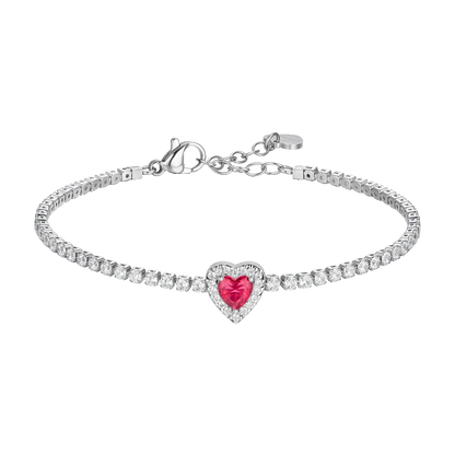 Luca Barra Damen-Armband aus Stahl, Modell „Central Heart“, Blau, BK2521 