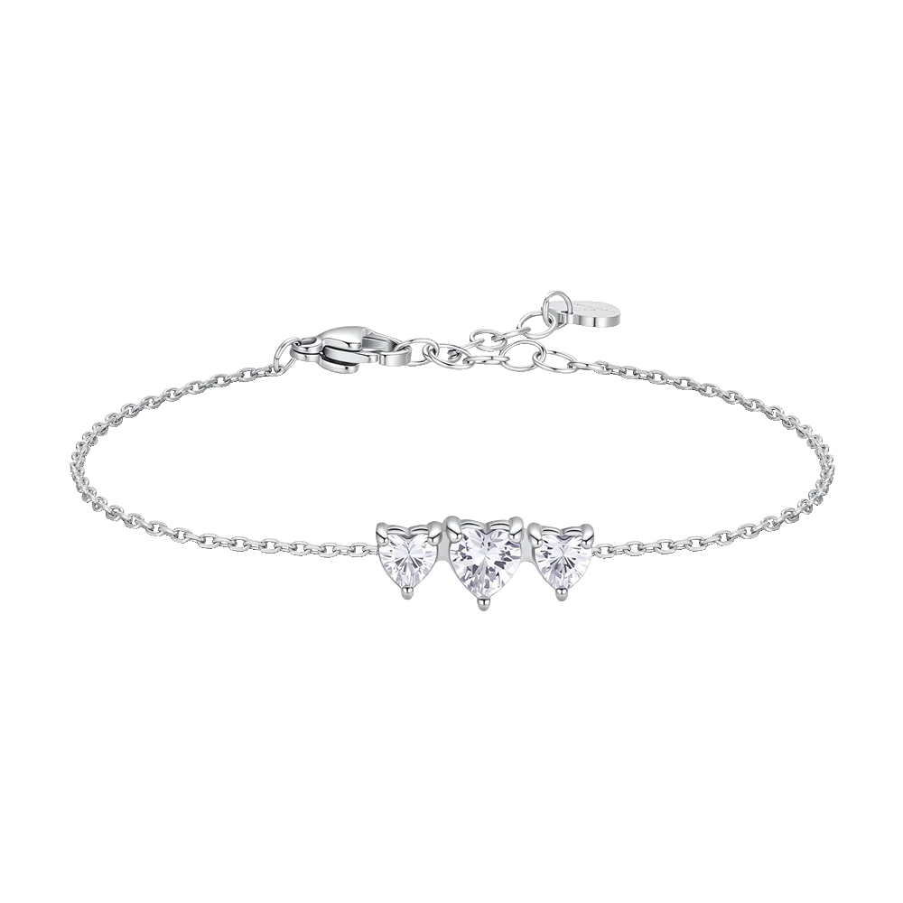 Luca Barra Damen-Tennisarmband mit abwechselnd lila und weißen Kristallen _BK2638 