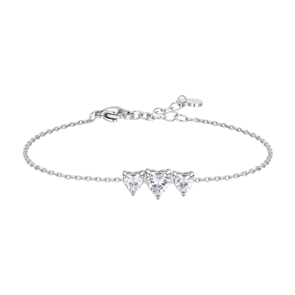 Luca Barra Damen-Tennisarmband mit abwechselnd lila und weißen Kristallen _BK2638 