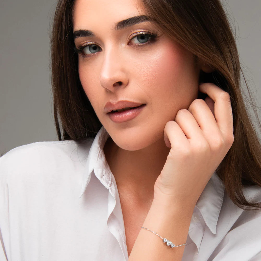 Luca Barra Damen-Tennisarmband mit abwechselnd lila und weißen Kristallen _BK2638 