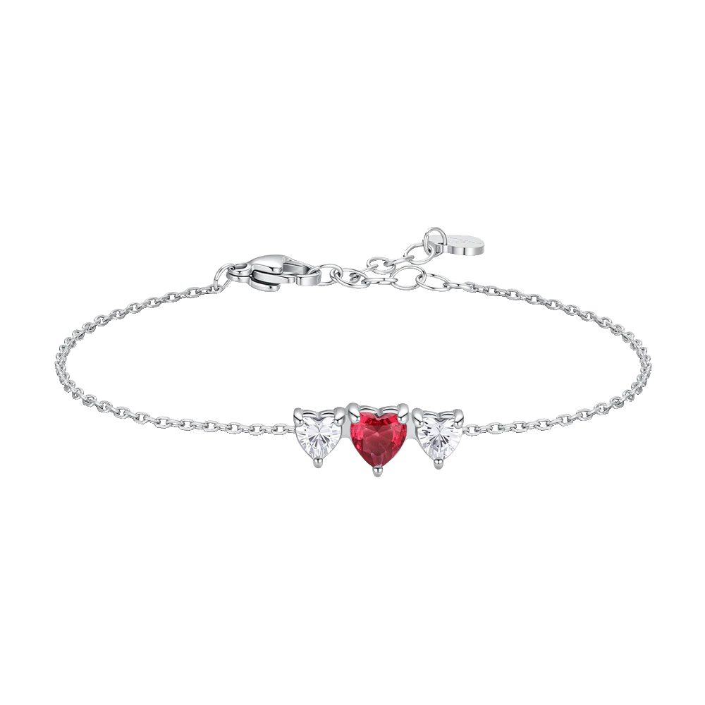 Luca Barra Damen-Tennisarmband mit abwechselnd lila und weißen Kristallen _BK2638 