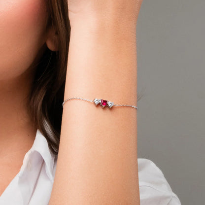 Luca Barra Damen-Tennisarmband mit abwechselnd lila und weißen Kristallen _BK2638 