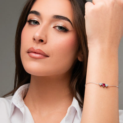 Luca Barra Damen-Tennisarmband mit abwechselnd lila und weißen Kristallen _BK2638 