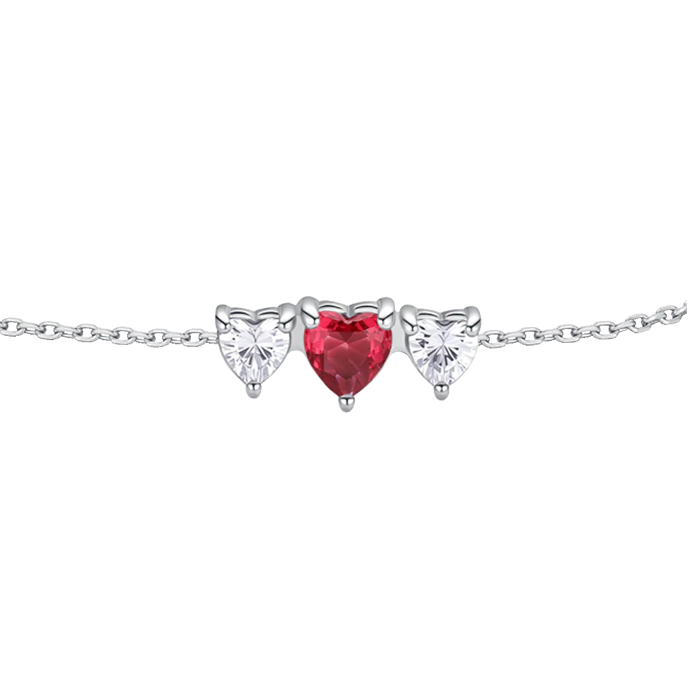 Luca Barra Damen-Tennisarmband mit abwechselnd lila und weißen Kristallen _BK2638 
