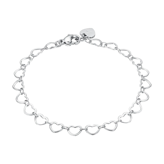 Bracciale Luca Barra Donna Acciaio Silver Cuori Intrecciati _ BK2951