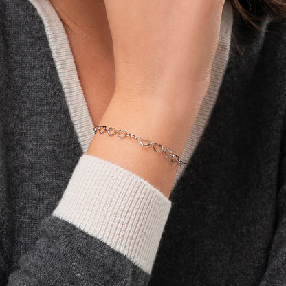 Luca Barra Damen-Tennisarmband mit abwechselnd lila und weißen Kristallen _BK2638 