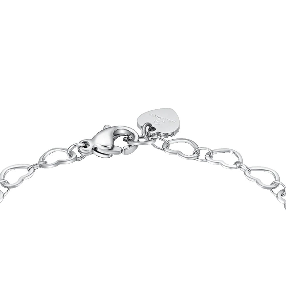 Luca Barra Damen-Tennisarmband mit abwechselnd lila und weißen Kristallen _BK2638 