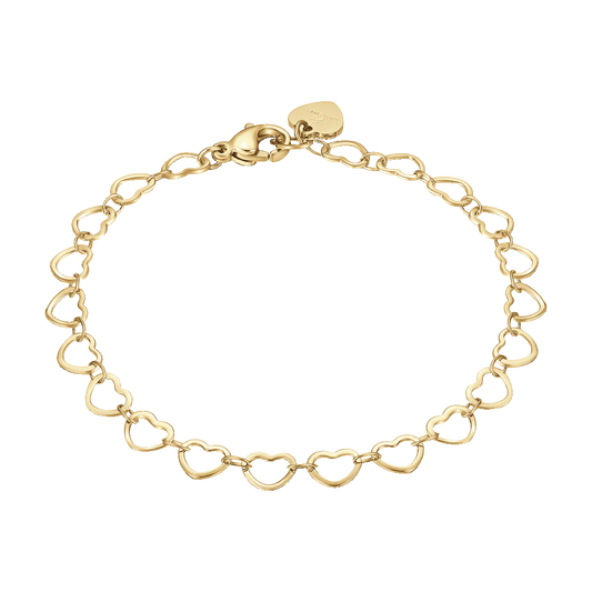 Bracciale Luca Barra Donna Acciaio Gold Cuori Intrecciati _ BK2952