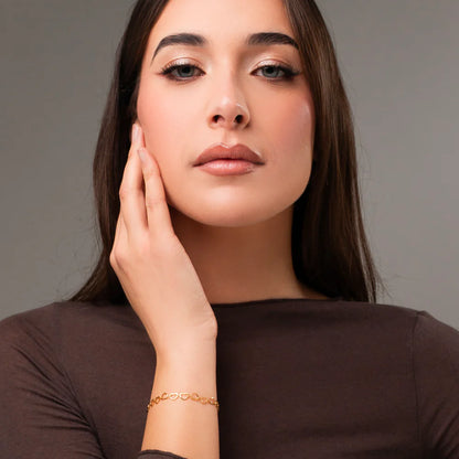 Luca Barra Damen-Tennisarmband mit abwechselnd lila und weißen Kristallen _BK2638 