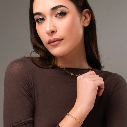 Luca Barra Damen-Tennisarmband mit abwechselnd lila und weißen Kristallen _BK2638 