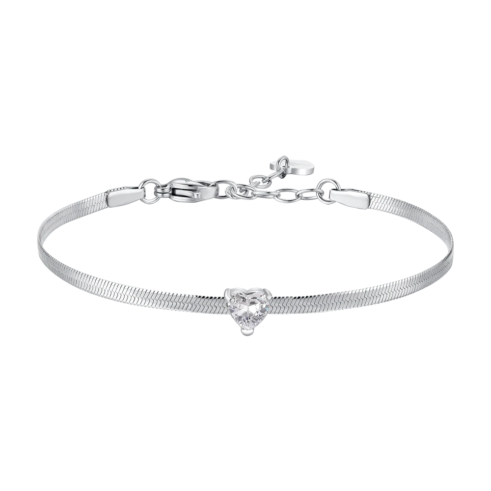 Luca Barra Damen-Tennisarmband mit abwechselnd lila und weißen Kristallen _BK2638 
