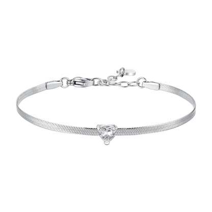 Luca Barra Damen-Tennisarmband mit abwechselnd lila und weißen Kristallen _BK2638 