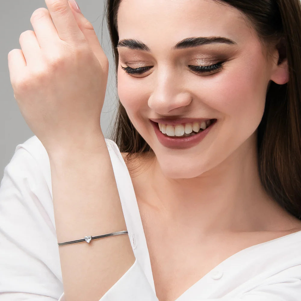 Luca Barra Damen-Tennisarmband mit abwechselnd lila und weißen Kristallen _BK2638 