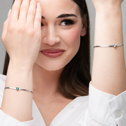 Luca Barra Damen-Tennisarmband mit abwechselnd lila und weißen Kristallen _BK2638 